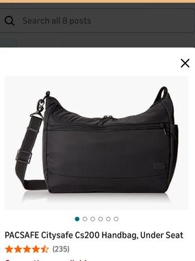 Pacsafe Citysafe Cs200 Black Anti-Theft Messenger Crossbody Bag
